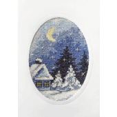 Orchidea Counted Cross Stitch Greetings card Twilight Winter Scene