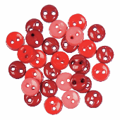 Craft Buttons - Miniature Red Round (2g Pack)