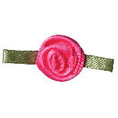 Bright Pink Ribbon Roses - pack of 10