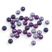 20cm x 6mm Glass Pearls: Purple Mix