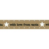 Jomil - 15mm With Love From Santa Ribbon - Oatmeal