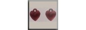 Glass Treasures 12073 - Very Small Domed Medium Heart Matte Comp Rose