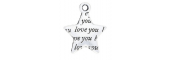 Love You Silver star charm - Pack of 3