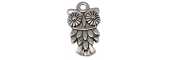  Owl Silver Tone Charms 3 Pack