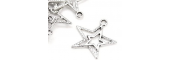 Double Silver star charm - Pack of 3