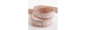 Stag Christmas Grosgrain Taupe 16mm