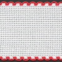 2in / 5cm White / Red Edged Aida Band - 1m