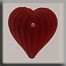Glass Treasures 12207 - Medium Fluted Heart Matte Ruby