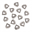 Open Heart Silver Tone Charms - 3 Pack
