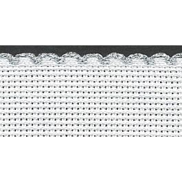 1in / 2.5cm White / Silver Edged Aida Band - 1m