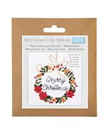 Trimits Mini Cross Stitch Kit - Christmas Wreath 