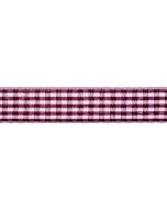Gingham Ribbon 9mm Lavender with Plum - 5m Reel
