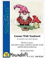 Mouseloft Gnome with Toadstool Cross Stitch Kit - 004-S02stl