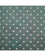 Teal With White Hearts Felt Square