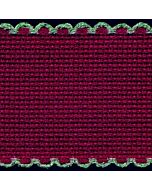 2in / 5cm Burgundy / Gold Edged Aida Band - 1m