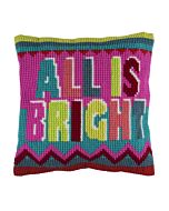 Cross Stitch Cushion Kit - All is Bright - With Cushion Pad