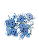 Craft Buttons - Blue Hearts (2.5g Pack)