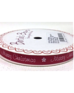 BTB064 - 9mm Merry Christmas Grosgrain Ribbon