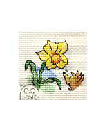 Mouseloft Funsize Cross Stitch Kit - Daffodil and Hedgehog 00M-107mms