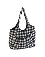 Craft Bag: Shoulder Tote: Monochrome Gingham - Free Matching Sewing Box with a tote bag purchase*
