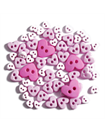 Craft Buttons - Pink Hearts (2.5g Pack)