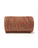 Baker's Twine Red & Emerald with Gold Sparkle 100m Roll
