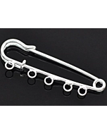 Silver Tone 5 Hole Brooch Pin