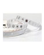 9mm Snowflake Silver Ribbon