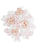 Craft Buttons - White Hearts (2.5g Pack)