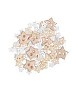 Craft Buttons - White Stars (2.5g Pack)
