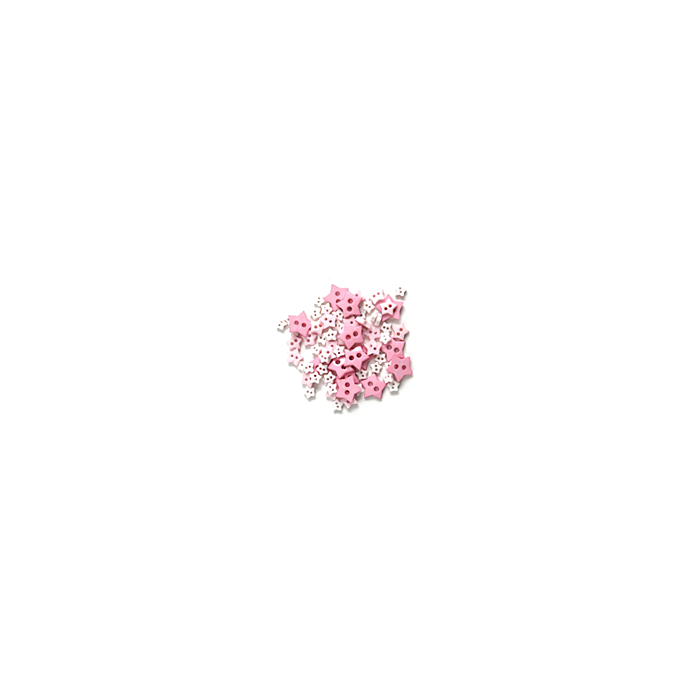 Craft Buttons - Pink Stars (2.5g Pack)