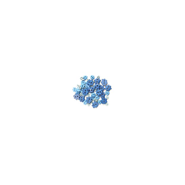 Craft Buttons - Blue Flowers (2.5g Pack)