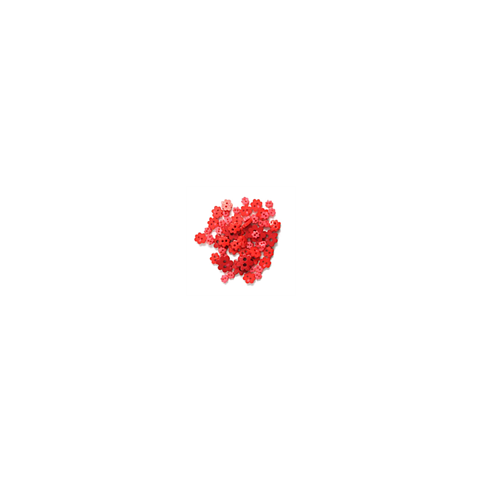Craft Buttons - Red Flowers (2.5g Pack)