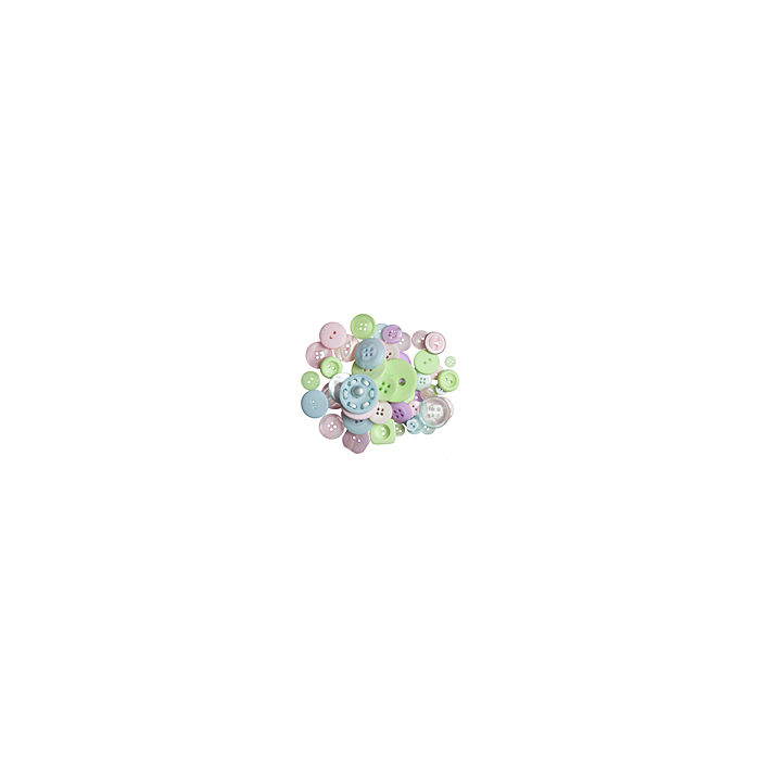 Craft Buttons - Assorted Pastels (60g Pack)