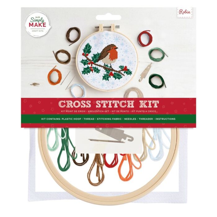  Simply Make Large Cross Stitch Kit - Robin