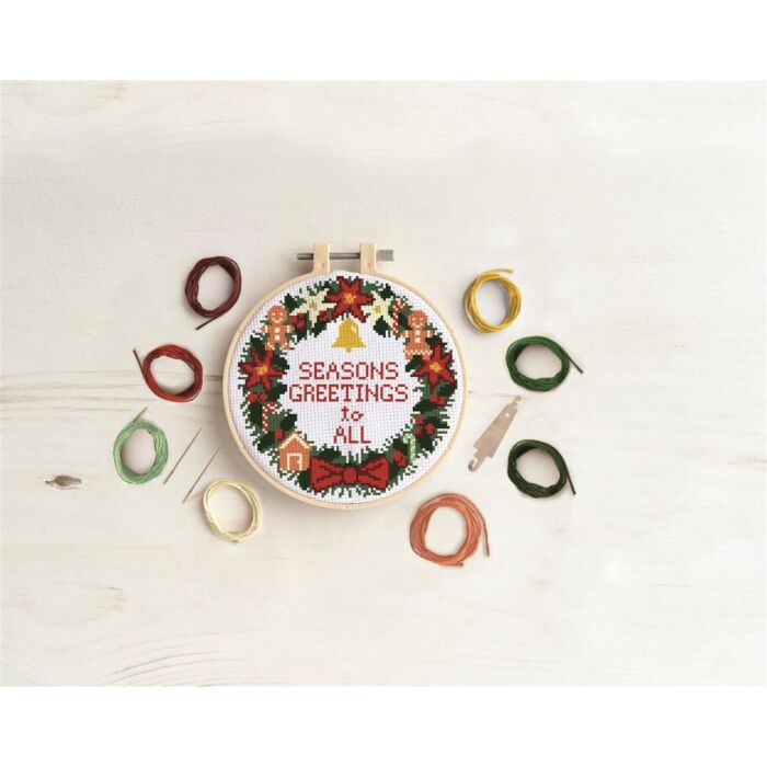  Simply Make Large Cross Stitch Kit - Christmas Wreath
