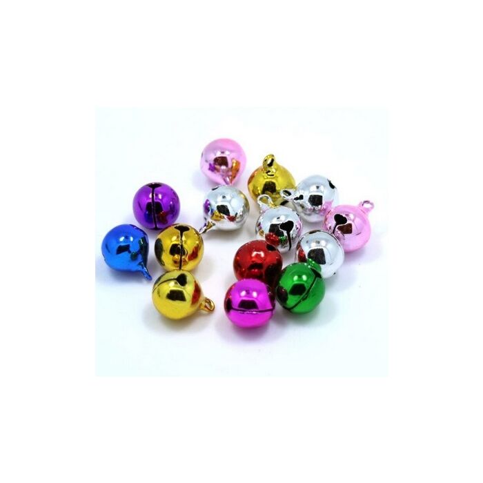 10mm Jingle Bells - mixed colours - pack of 6