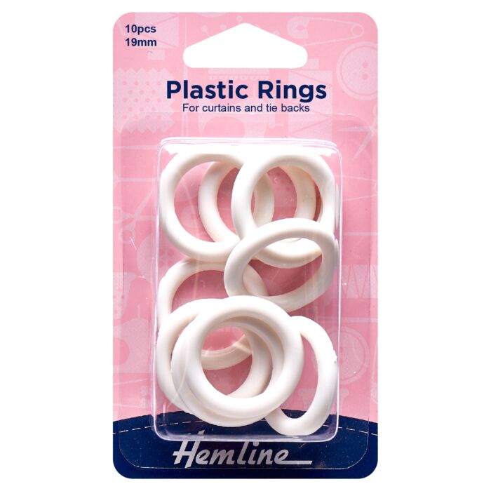 19mm Plastic Rings: 10 Pieces