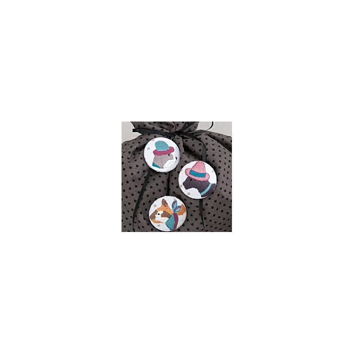 Rico Cat Buttons Embroidery Kit