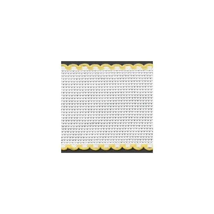2in / 5cm White / Yellow Edged Aida Band - 1m