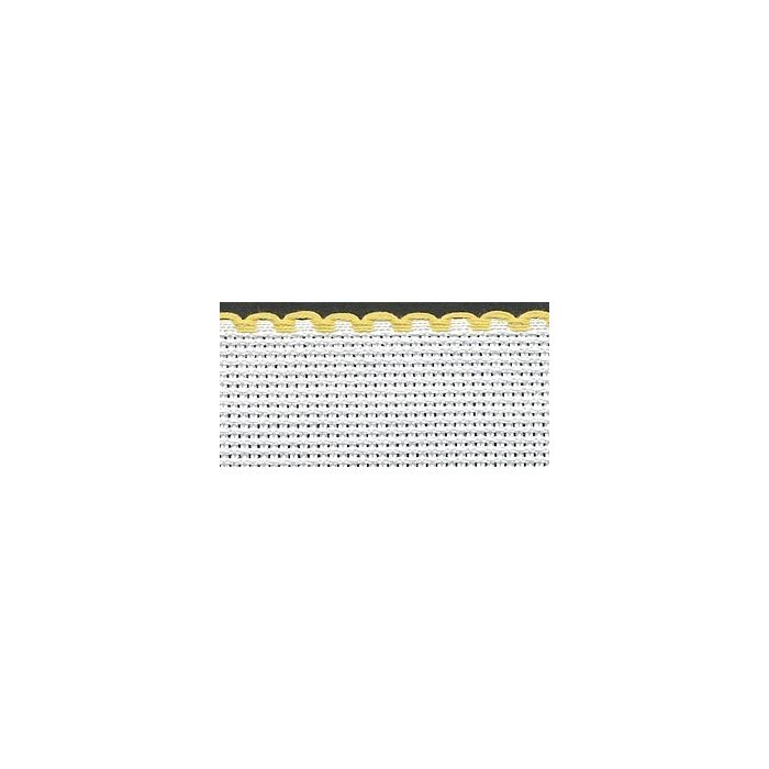 3in / 8cm White / Yellow Edged Aida Band - 1m