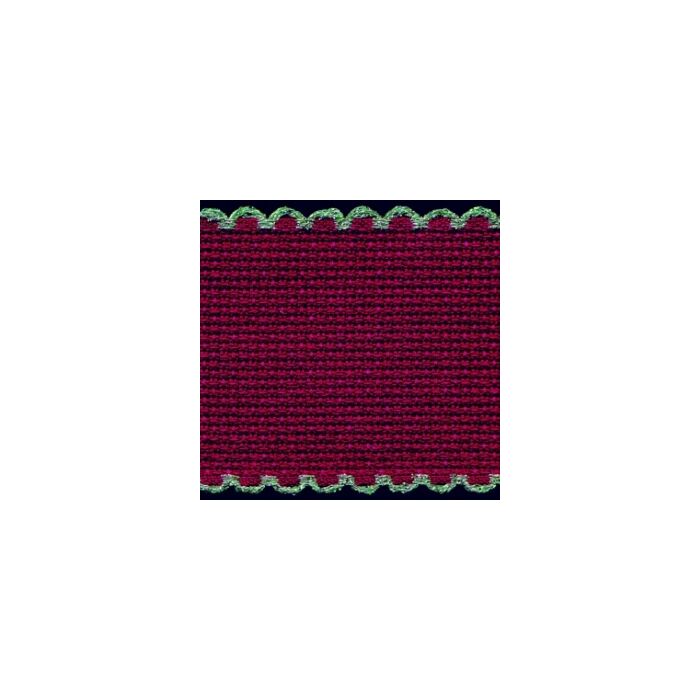 2in / 5cm Burgundy / Gold Edged Aida Band - 1m