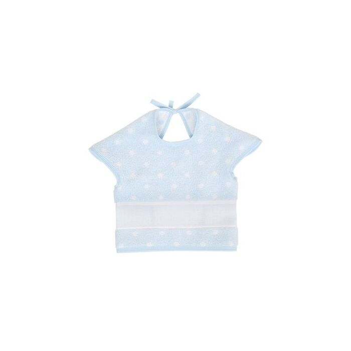 Rico Baby Armhole Feeder Bib - Blue/White (40 x 49cm)