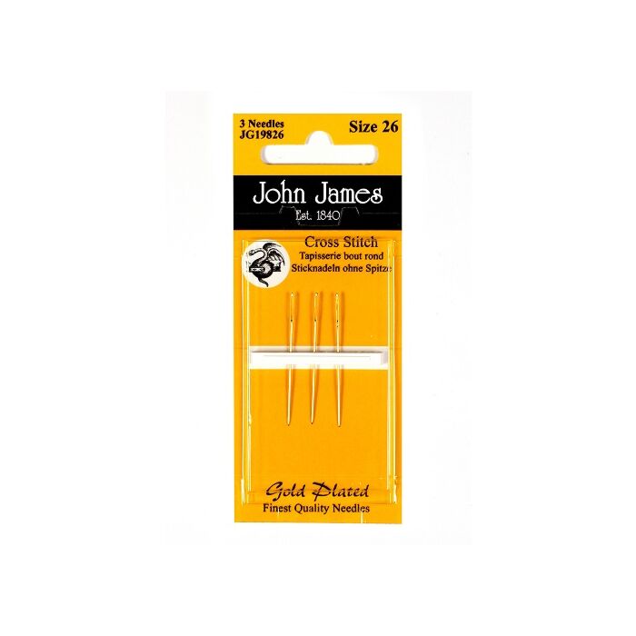 John James Gold Plated Tapestry Needles - Size 22