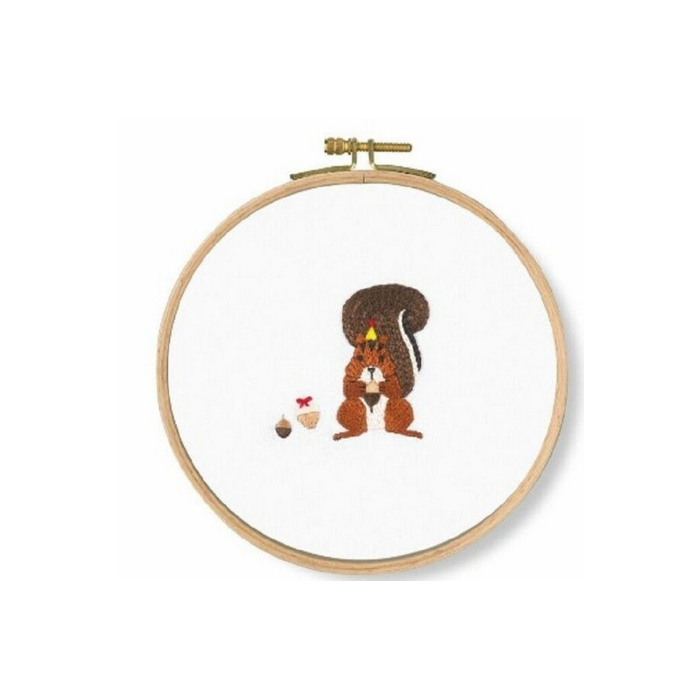 DMC Acorns Squirrel Printed Embroidery Kit - TB121 - 25% off RRP
