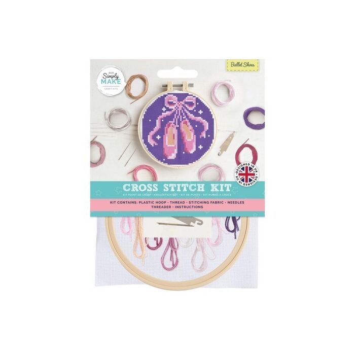 Simply Make Cross Stitch Kit - Ballet Shoes
