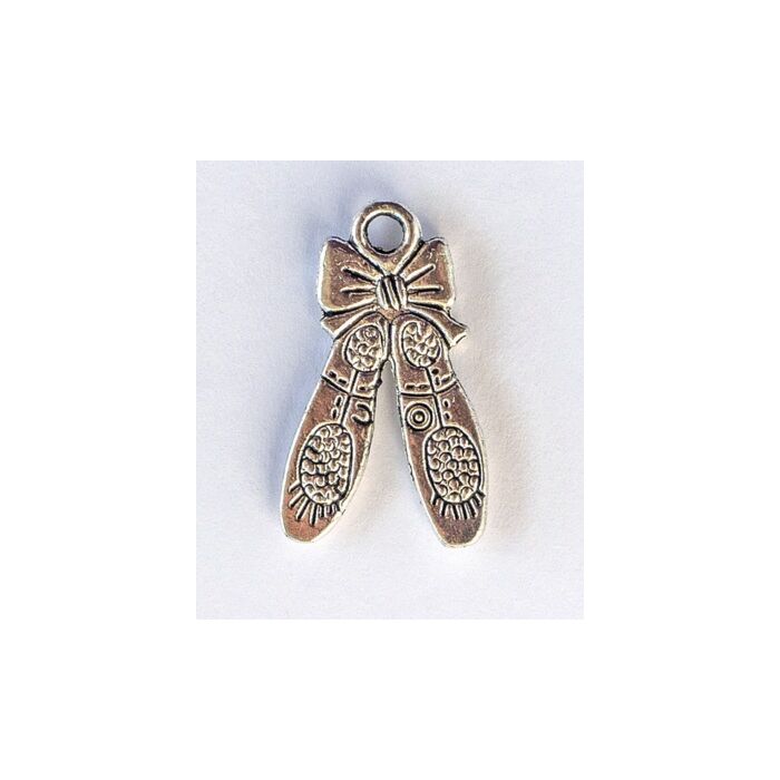 Ballet Shoes Silver Tone Charms - 3 Pack