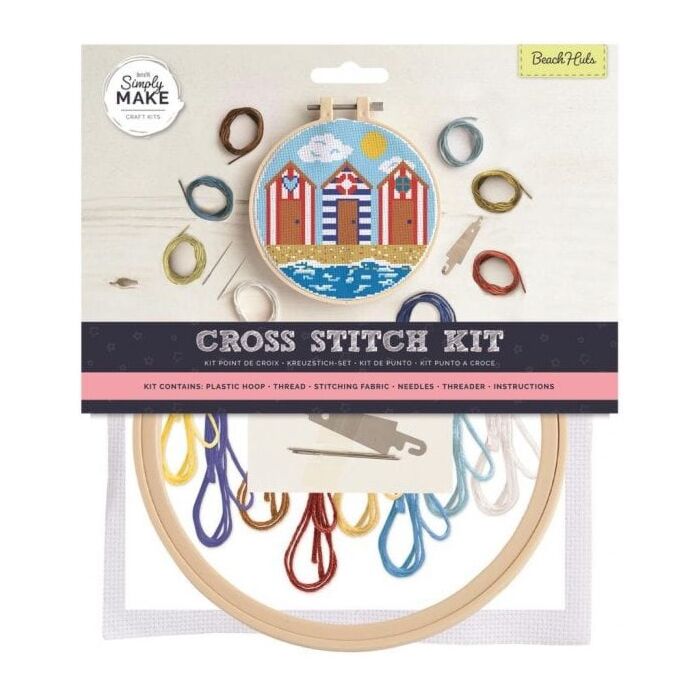  Simply Make Large Cross Stitch Kit - Beach Hut