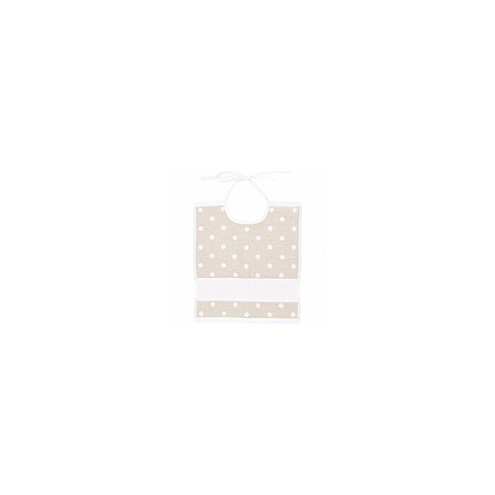 Rico Baby Tie on Bib - Beige/White (30 x 34cm)