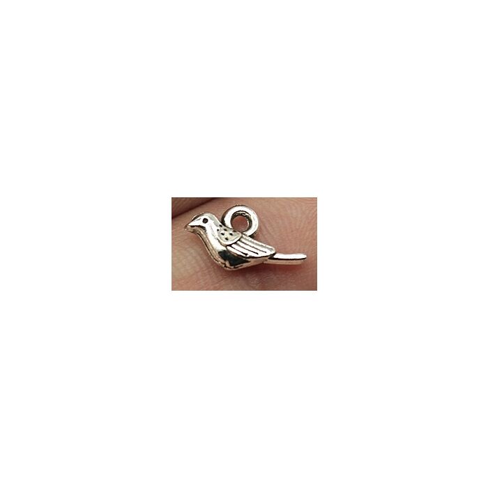Small Bird Silver Tone Charms 3 Pack